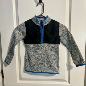 Nautica Pullover sweater with zipper. Boys(5) Gray, and black/ blue accents.